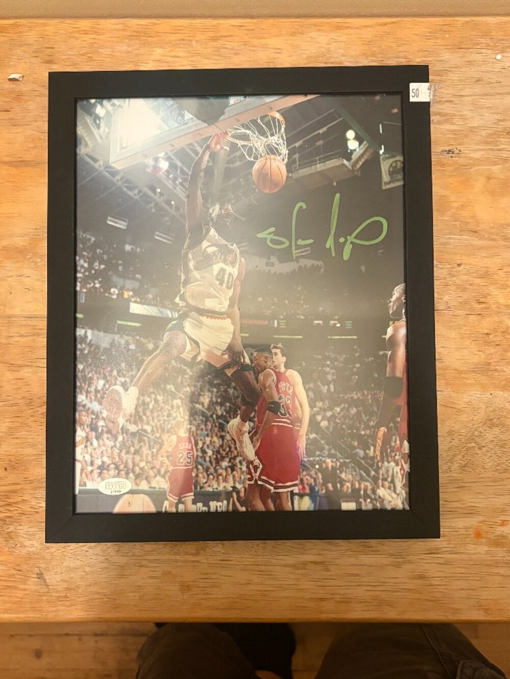 Autographed Shawn Kemp Basketball Photograph Framed